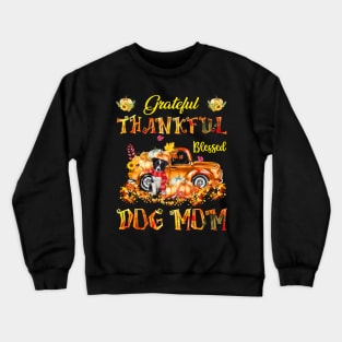 Border Collie Truck Pumpkin Thankful Grateful Blessed Dog Mom Crewneck Sweatshirt